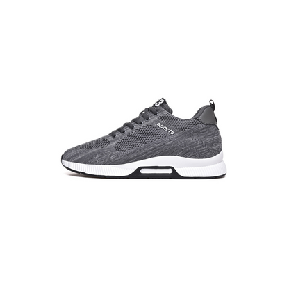 Grauer Sportschuh aus Mesh, Herren Sneaker, atmungsaktiv, rutschfeste Sohle, modisch.
