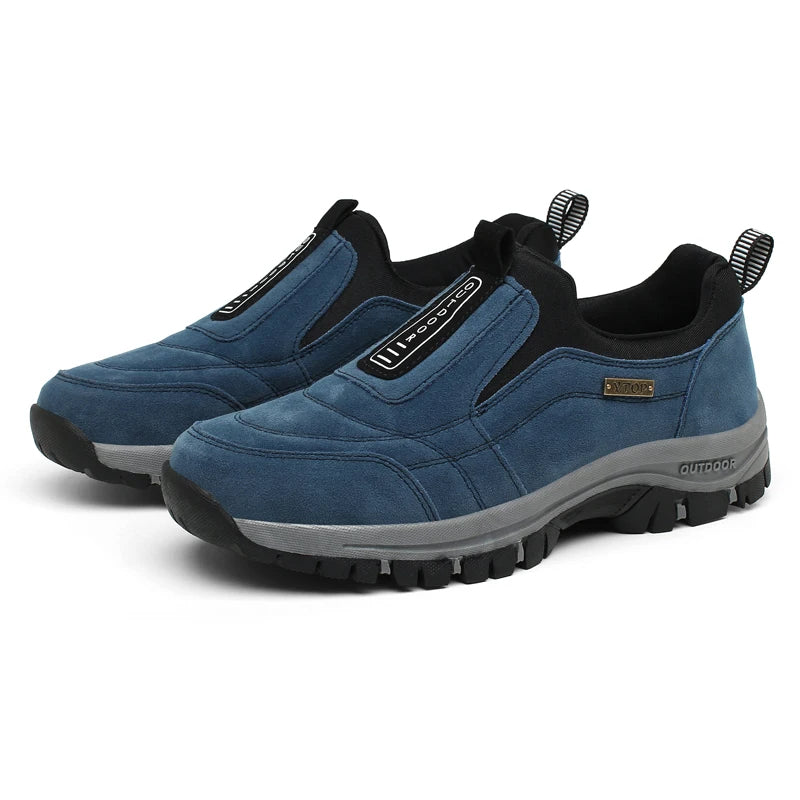 Blaue Outdoor-Schuhe, rutschfest, wasserdicht, Herren, bequem, Wanderschuhe, robust.