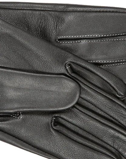 Schwarze Lederhandschuhe aus hochwertigem Material, elegant und stilvoll, ideal für Herbst und Winter. Perfekt für Modebewusste und Outdoor-Aktivitäten.
