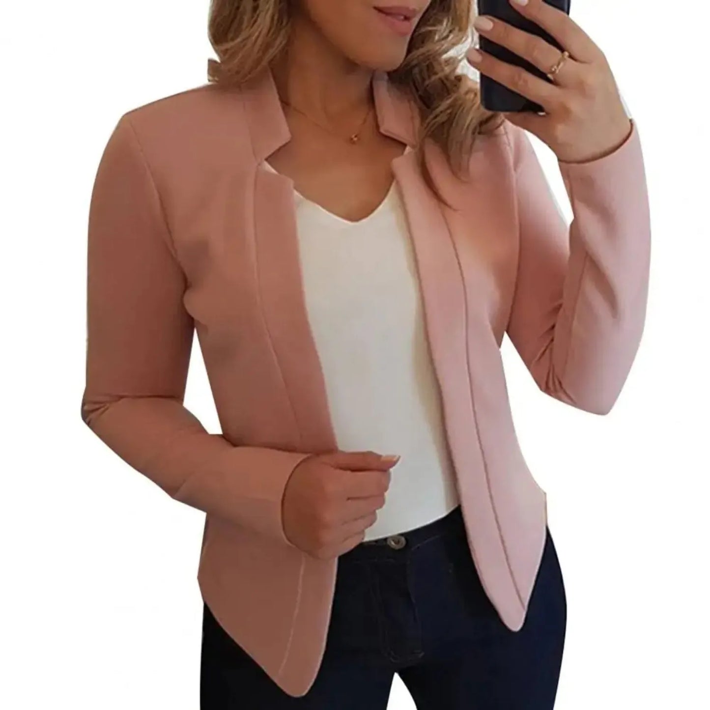Damen Blazer rosa, elegant und modern, ideal für Büro und Freizeit. Hochwertige Verarbeitung, figurbetont, vielseitig kombinierbar.