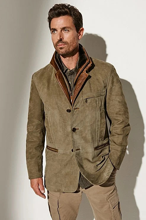 Baumwoll-Viskose Jacke – Knopfleiste & Robuste Atmungsaktive Form