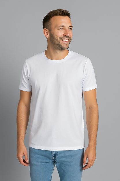 Schwarzes T-Shirt aus Bio-Baumwolle, Slim Fit