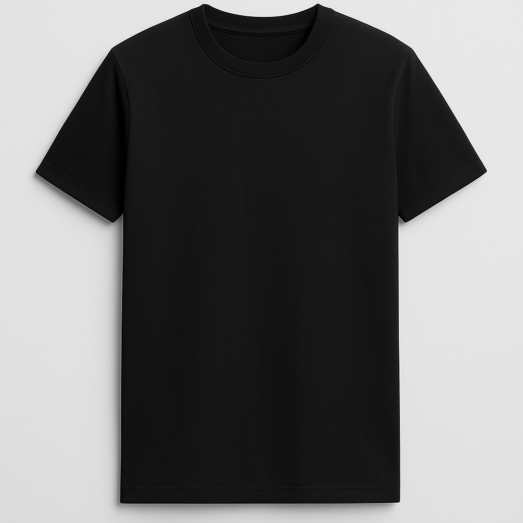Schwarzes T-Shirt aus Bio-Baumwolle, Slim Fit