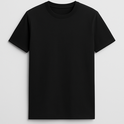 Schwarzes T-Shirt aus Bio-Baumwolle, Slim Fit