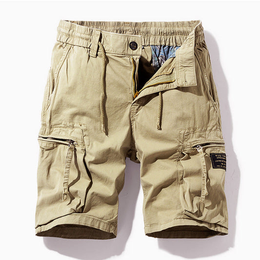Short für Männer - Bequeme Sommershorts mit Taschen, robuste Baumwollshorts mit Reißverschlüssen