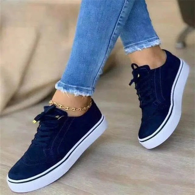 Damen-Sneaker 2023, flach, lässig, vielseitig, mit Schnürung. Perfekt für Frühling, Mode und Sport. Bequeme Turnschuhe für jeden Anlass.