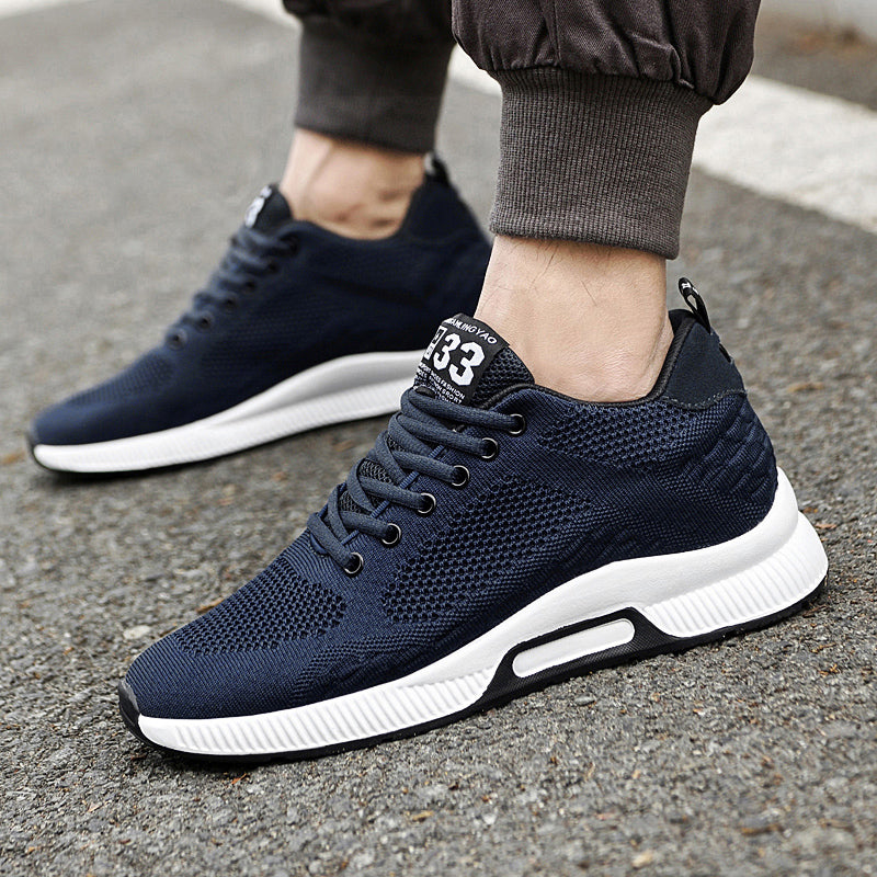 Dunkelblaue Sportschuhe Herren, atmungsaktiv, rutschfest, Straßenlauf, modisch, bequem.