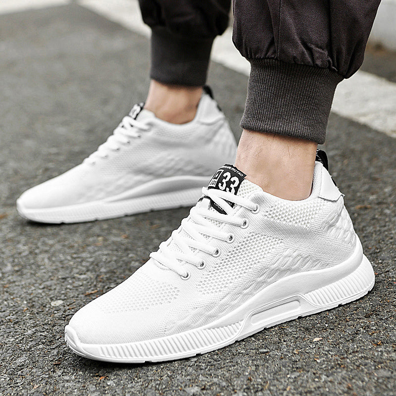 Weiße Herren-Sneaker, atmungsaktiv, sportlich, Straßenmode, bequem, Größe 33.