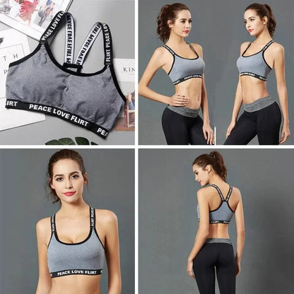 Atmungsaktiver Sport-BH in Grau, ideal für Fitness und Yoga. Verstellbare Träger, bequemer Sitz, modisches Design. Perfekt für aktive Frauen.